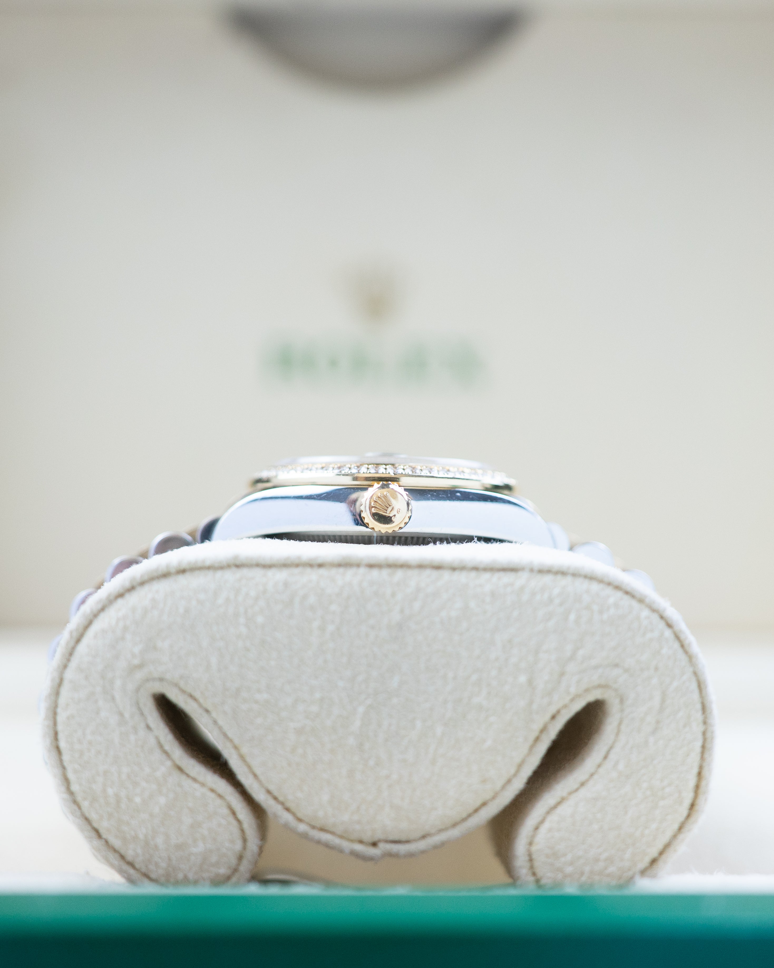 Rolex Ladies Datejust RBR Two Tone Olive Roman VI Diamond Dial