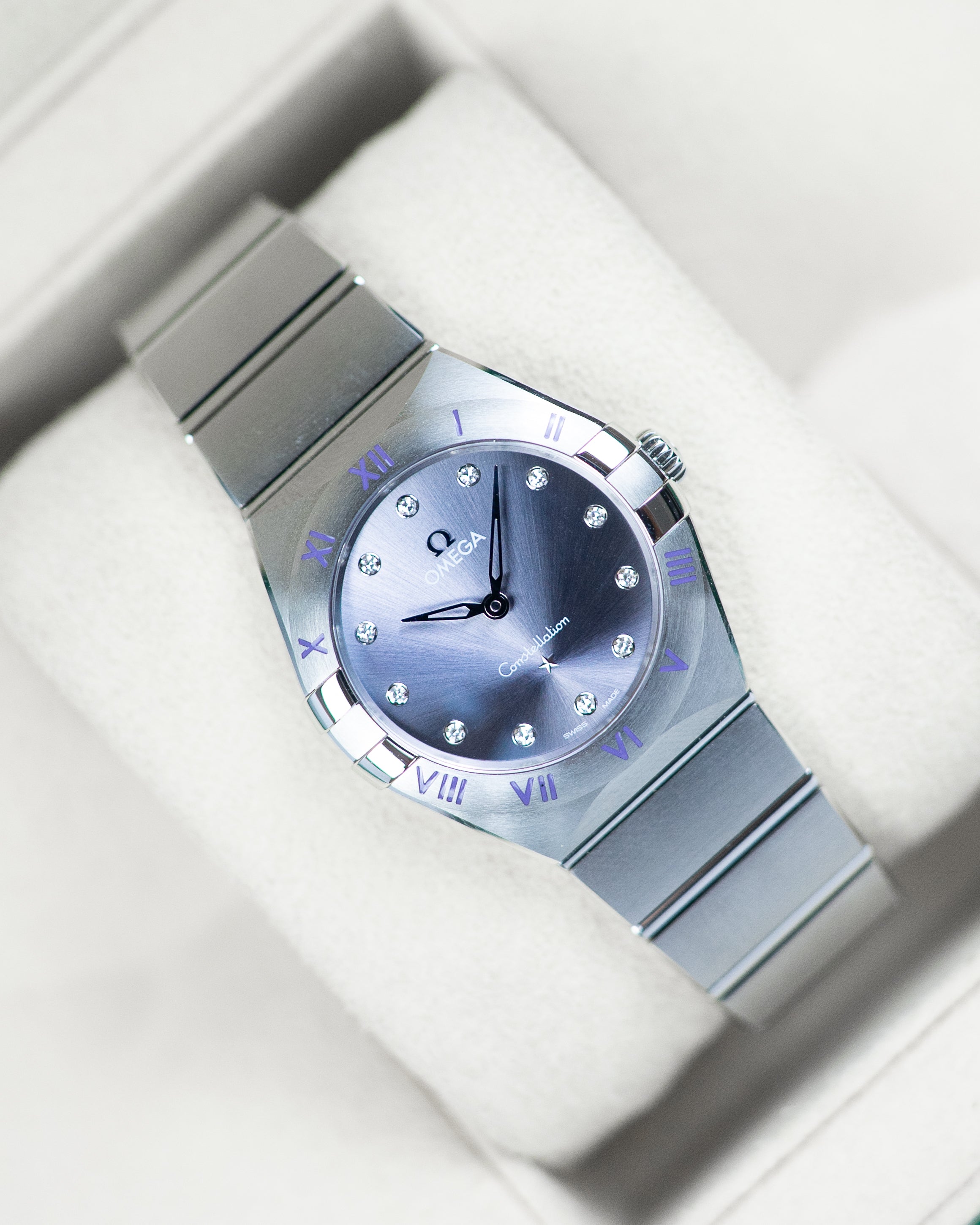 Omega Ladies Constellation Purple Diamond Dial