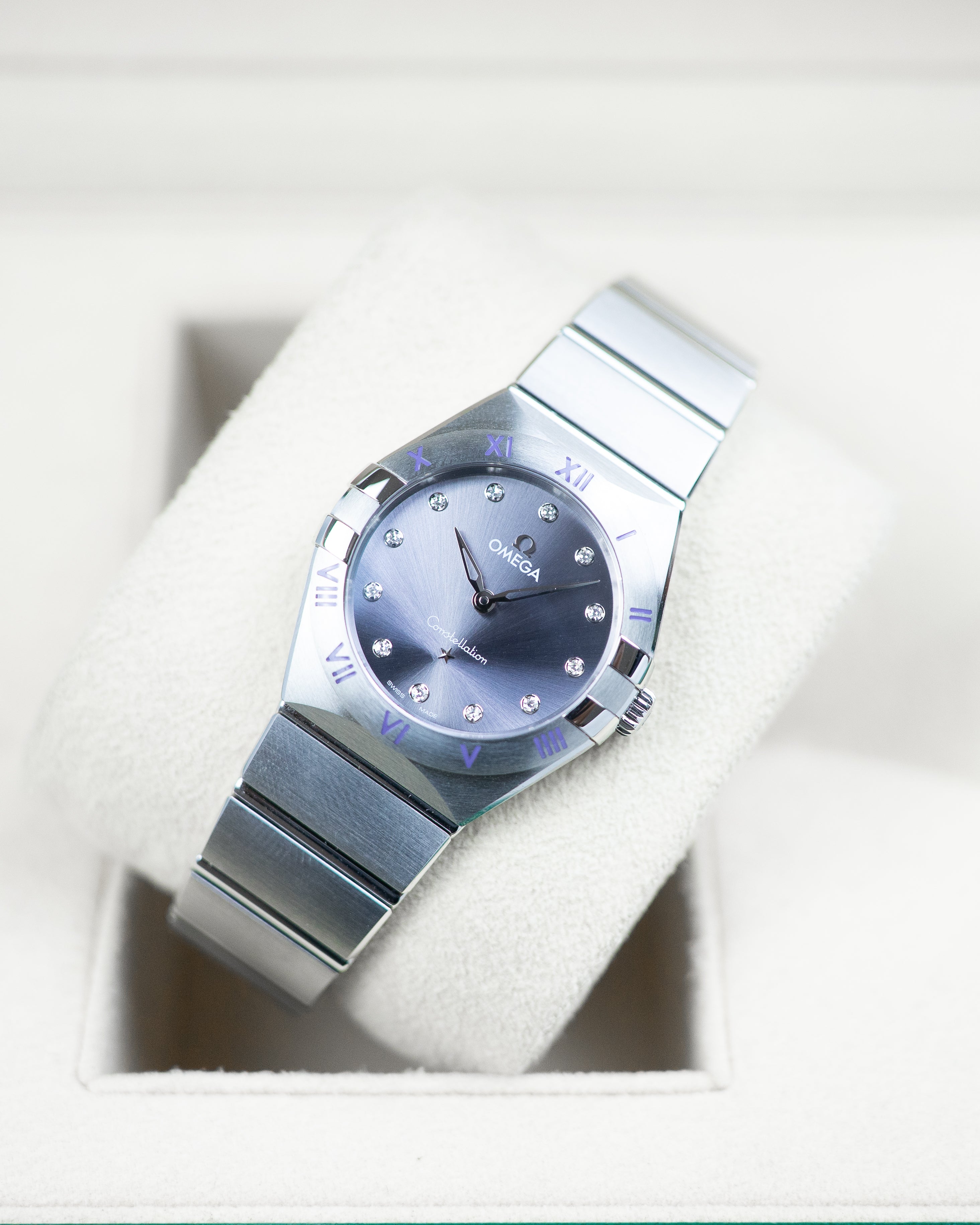 Omega Ladies Constellation Purple Diamond Dial