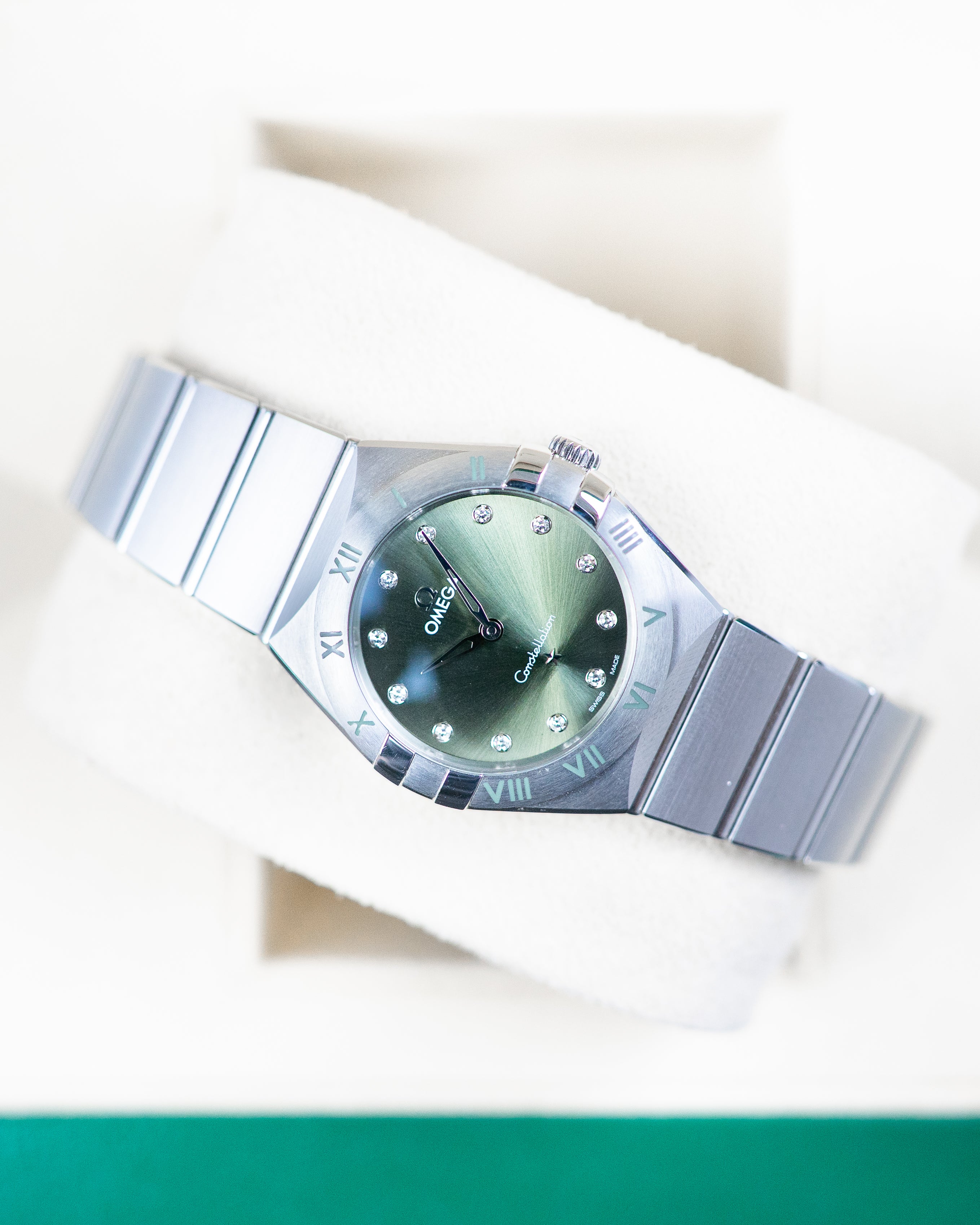 Omega Ladies Constellation Green Diamond Dial