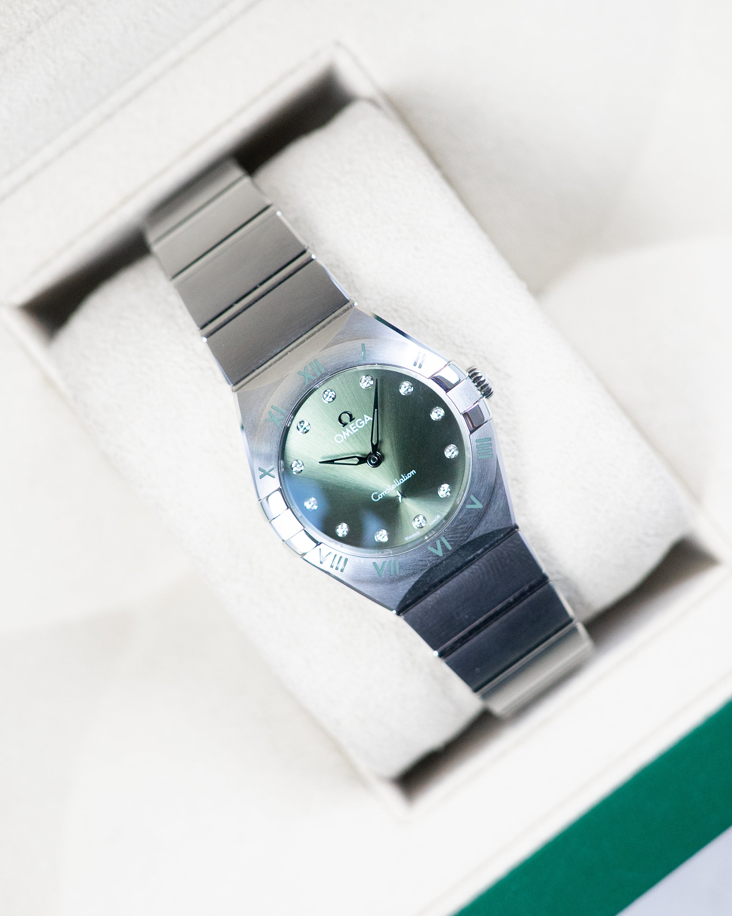Omega Ladies Constellation Green Diamond Dial