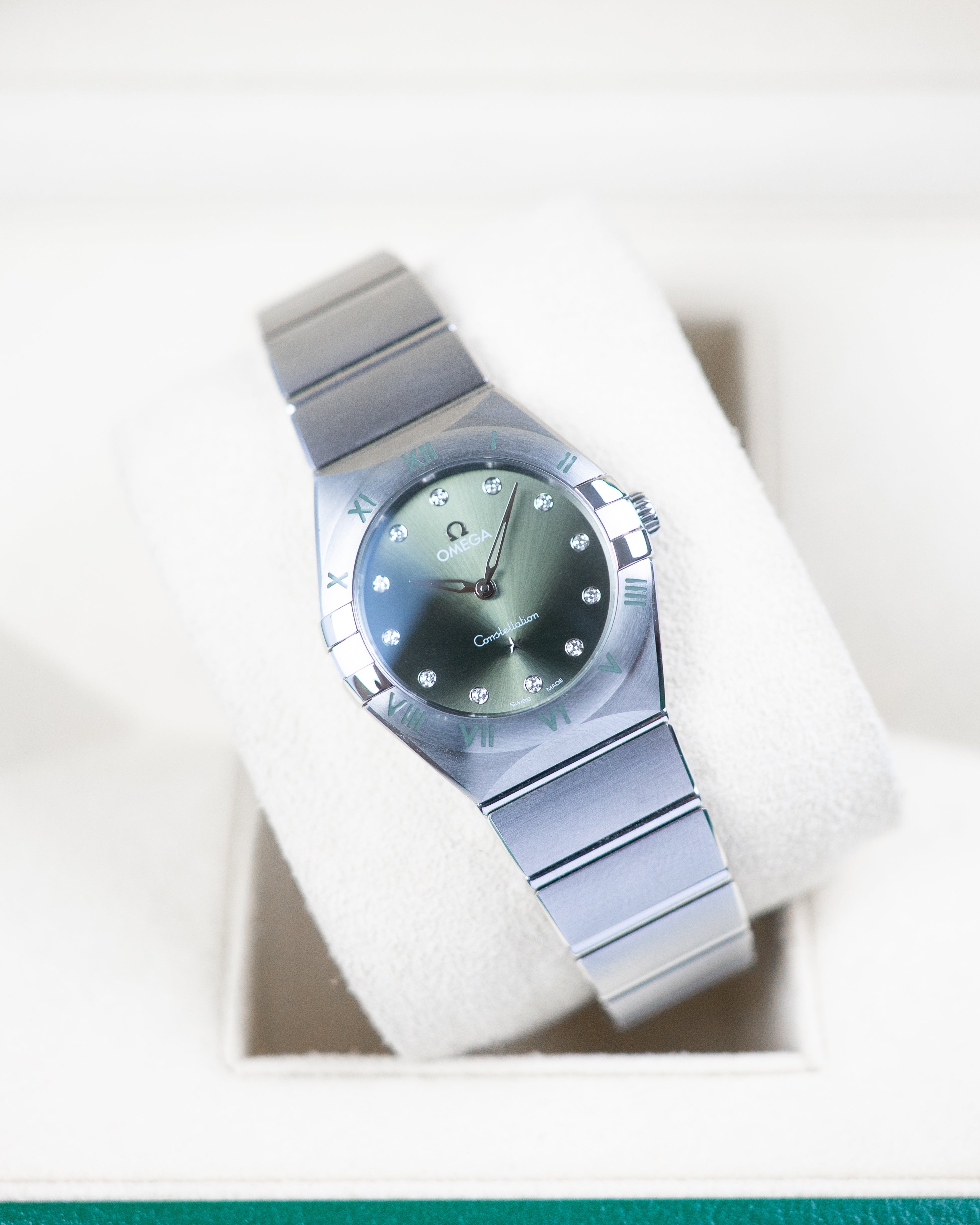 Omega Ladies Constellation Green Diamond Dial