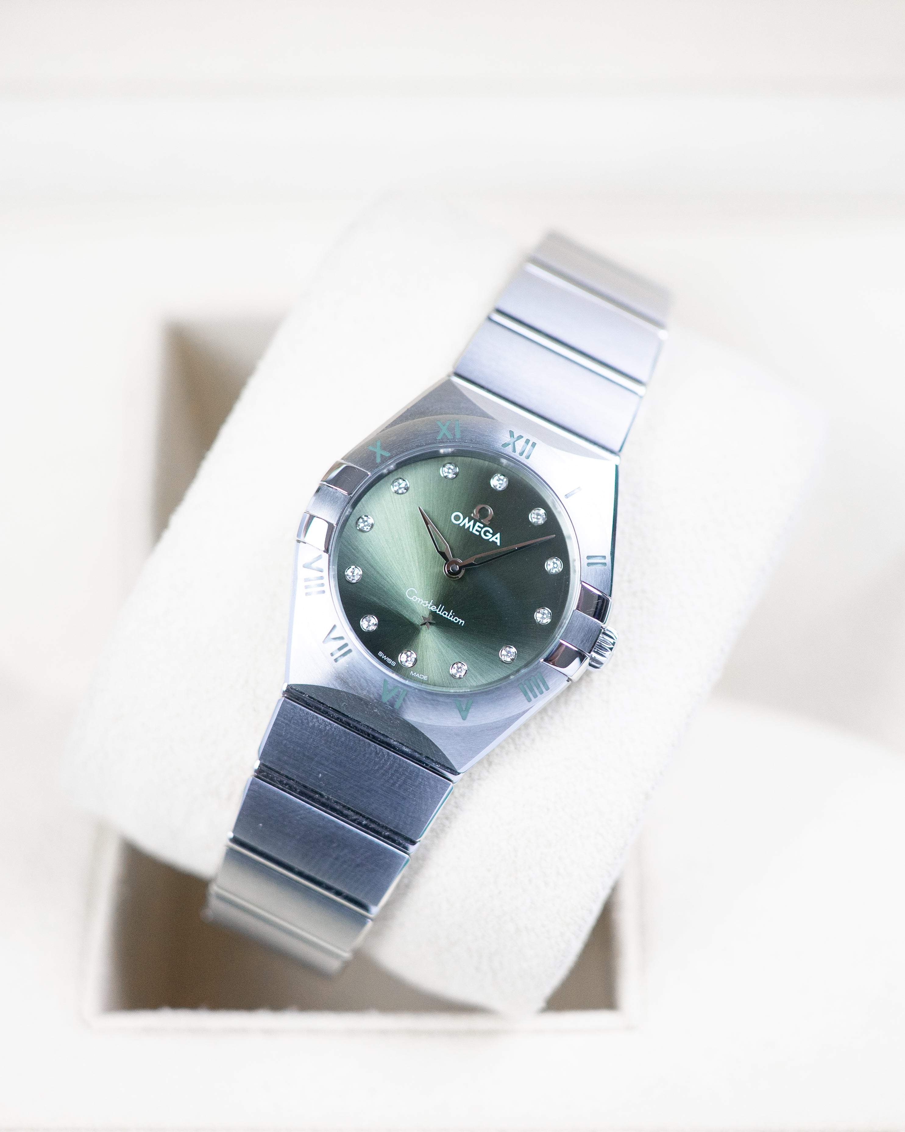 Omega Ladies Constellation Green Diamond Dial