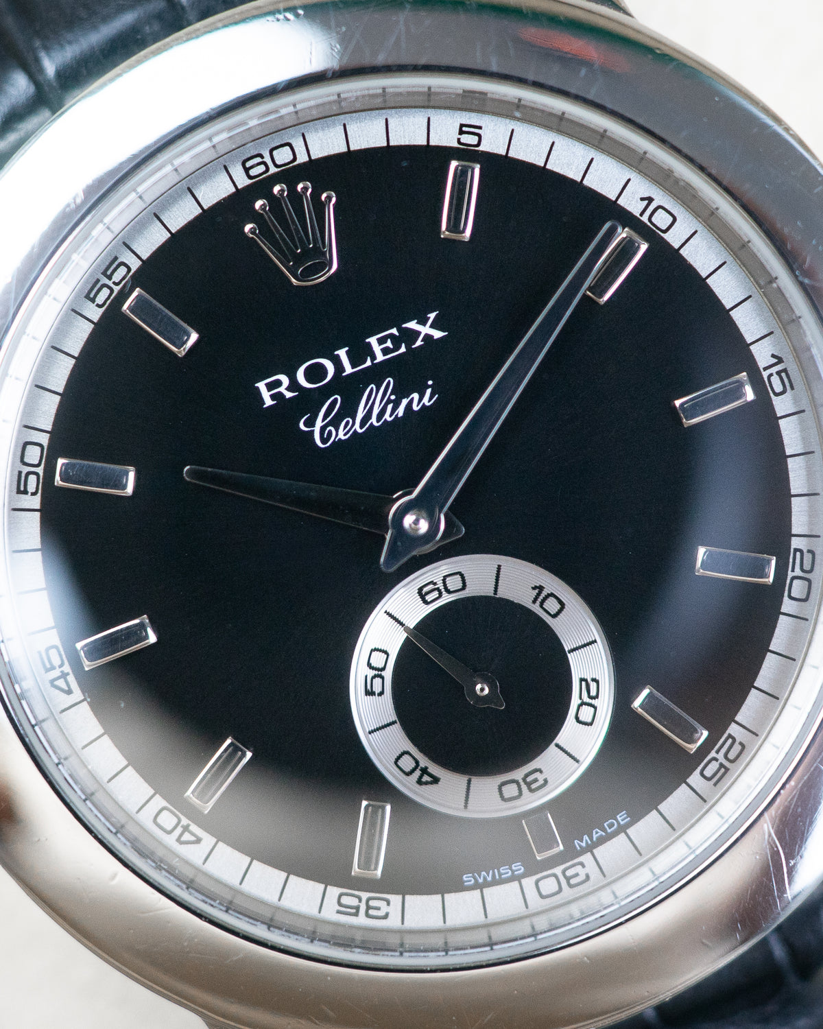 Rolex Cellini 950Pt Platinum Black Dial