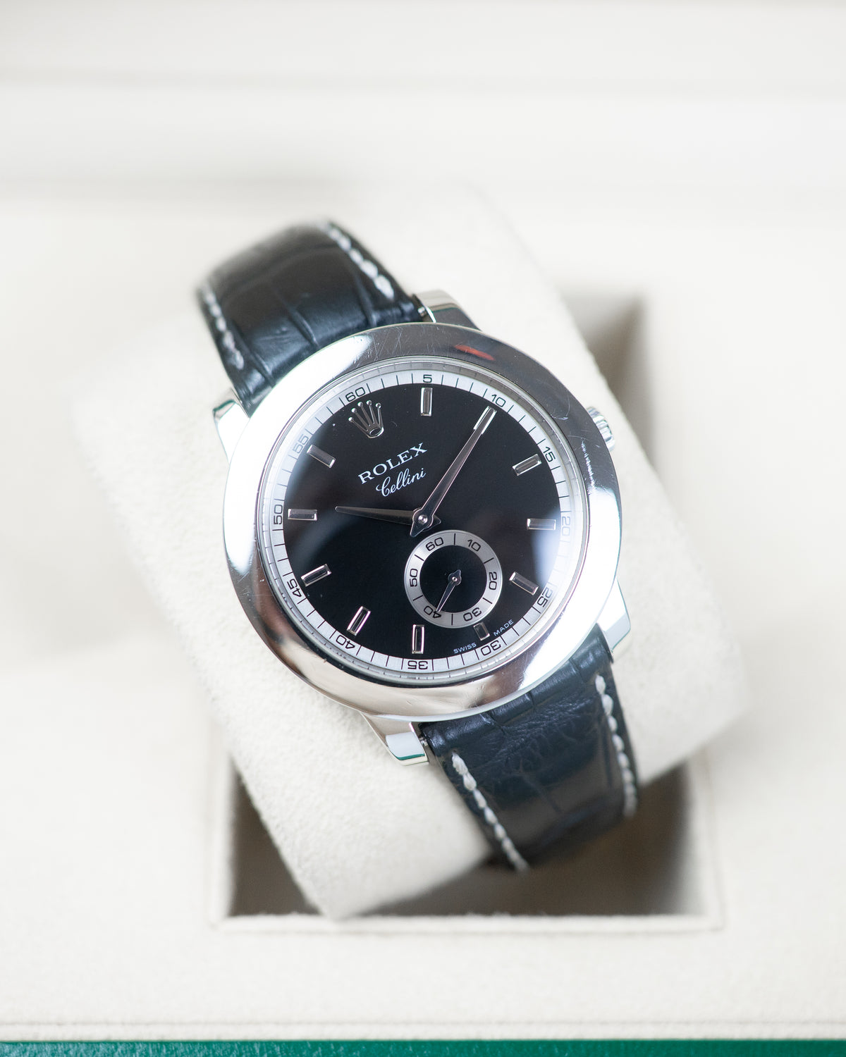 Rolex Cellini 950Pt Platinum Black Dial