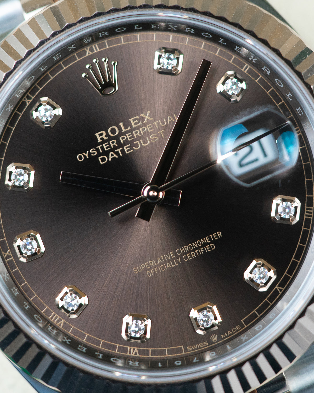 Rolex DateJust Two-Tone Rose Gold Chocolate Diamond Dial