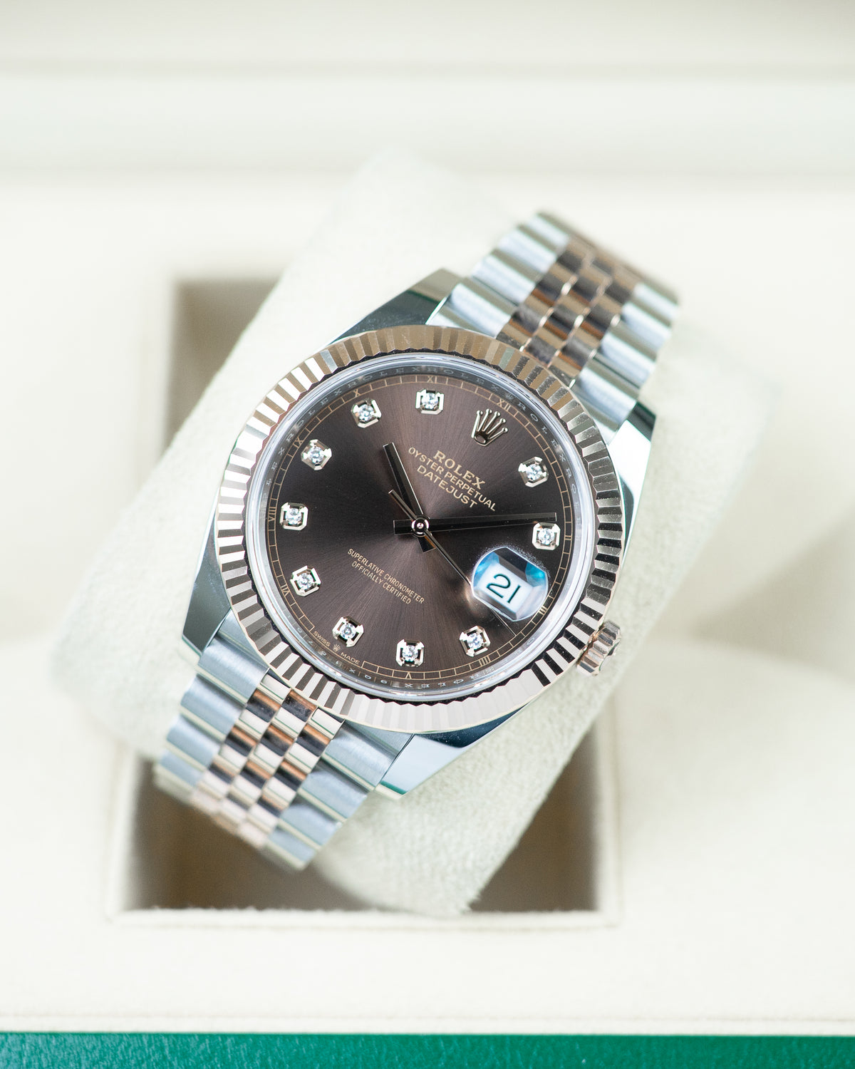 Rolex DateJust Two-Tone Rose Gold Chocolate Diamond Dial