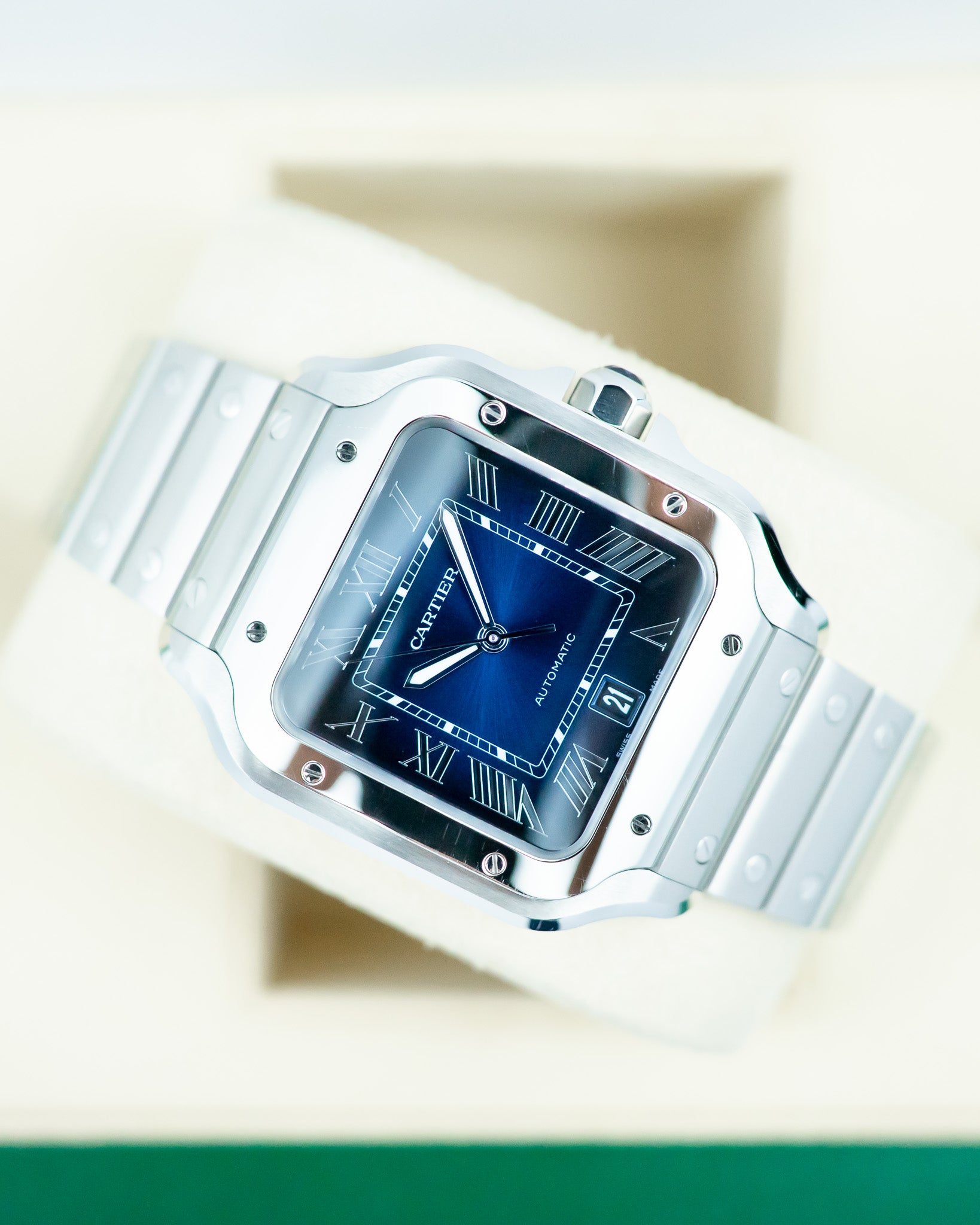 Cartier Santos Large Blue Dial