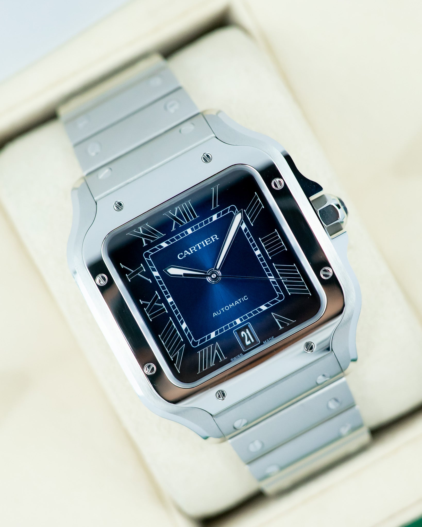 Cartier Santos Large Blue Dial