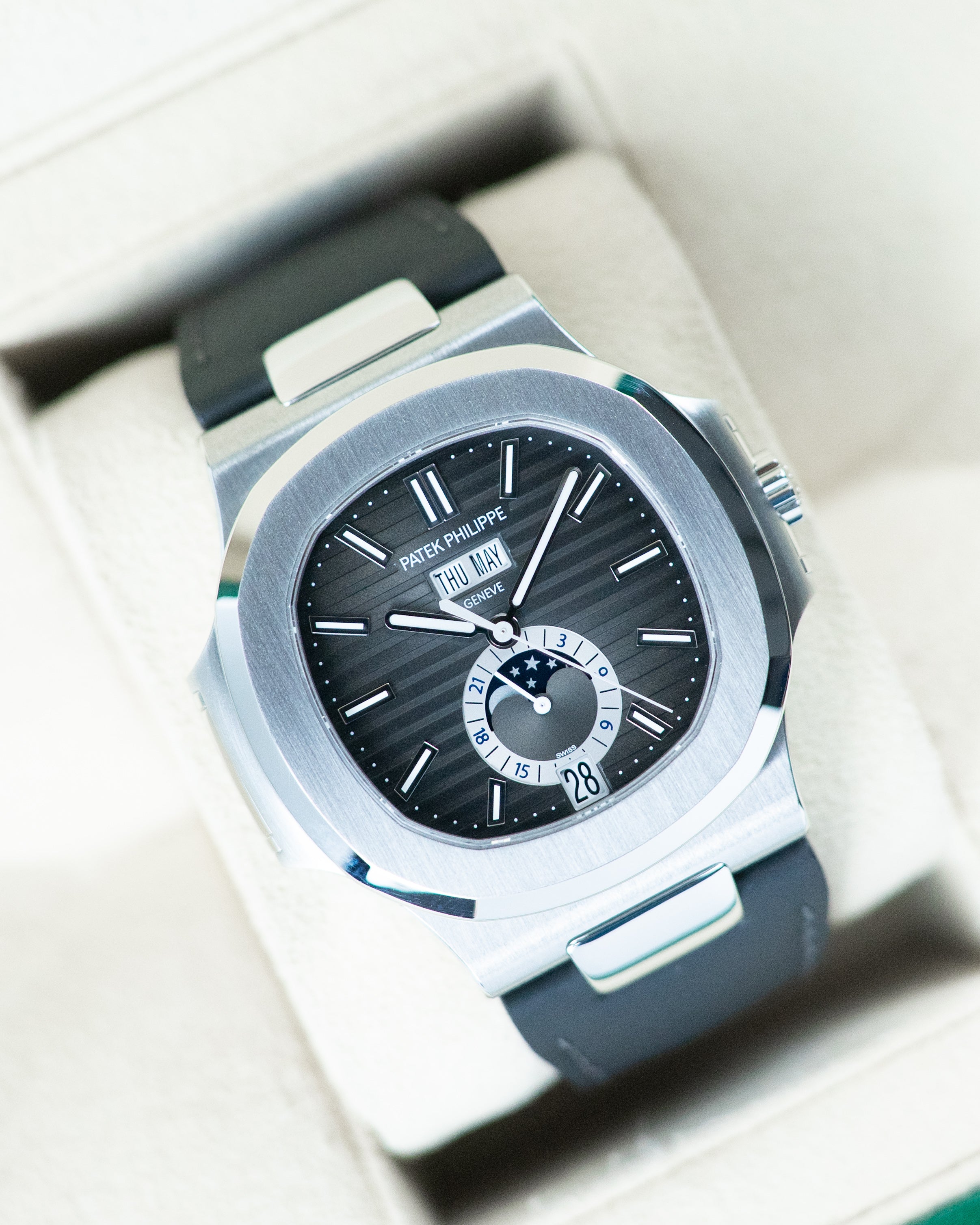Patek Philippe Nautilus Annual Calender Moon Phase Ref 5726A