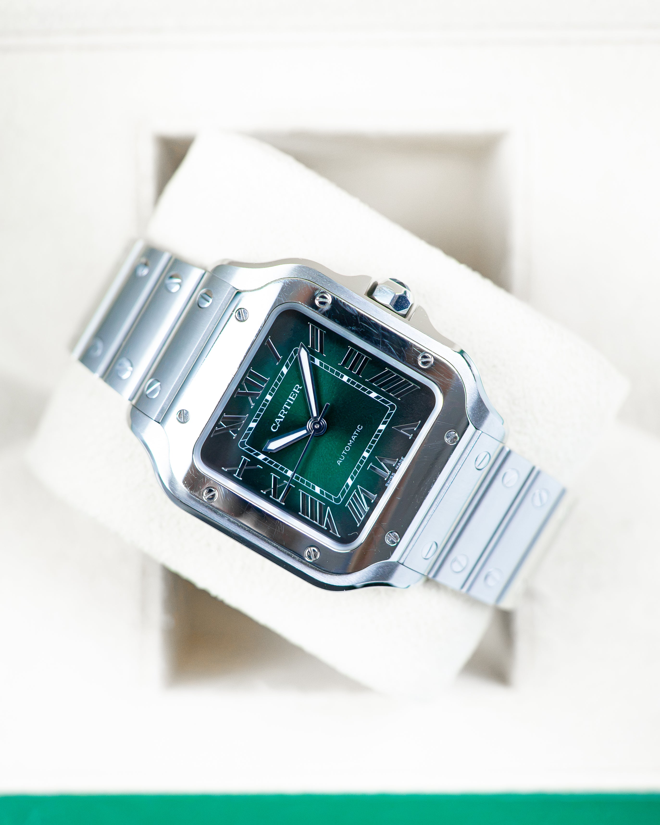 Cartier Santos Medium Green Dial