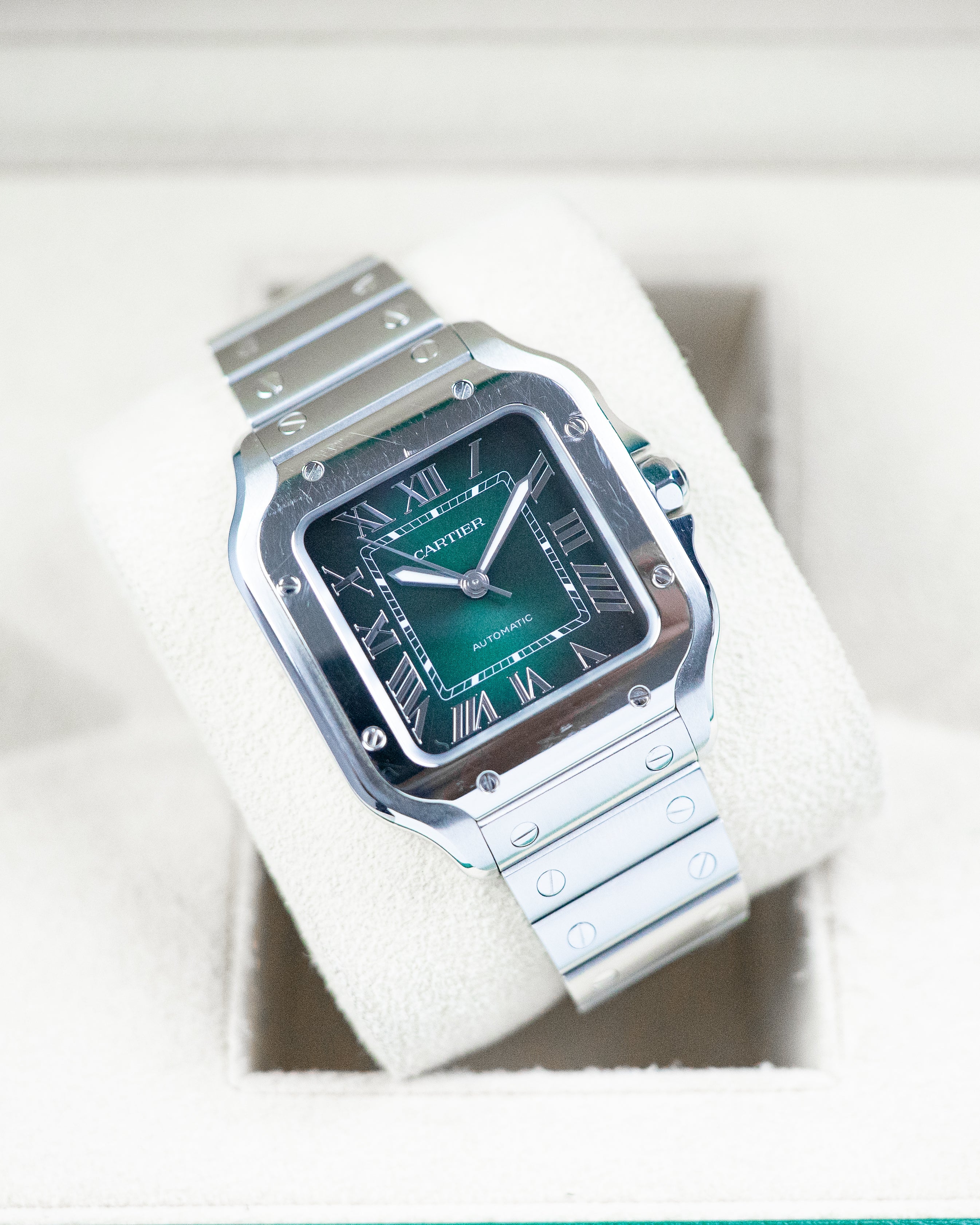 Cartier Santos Medium Green Dial