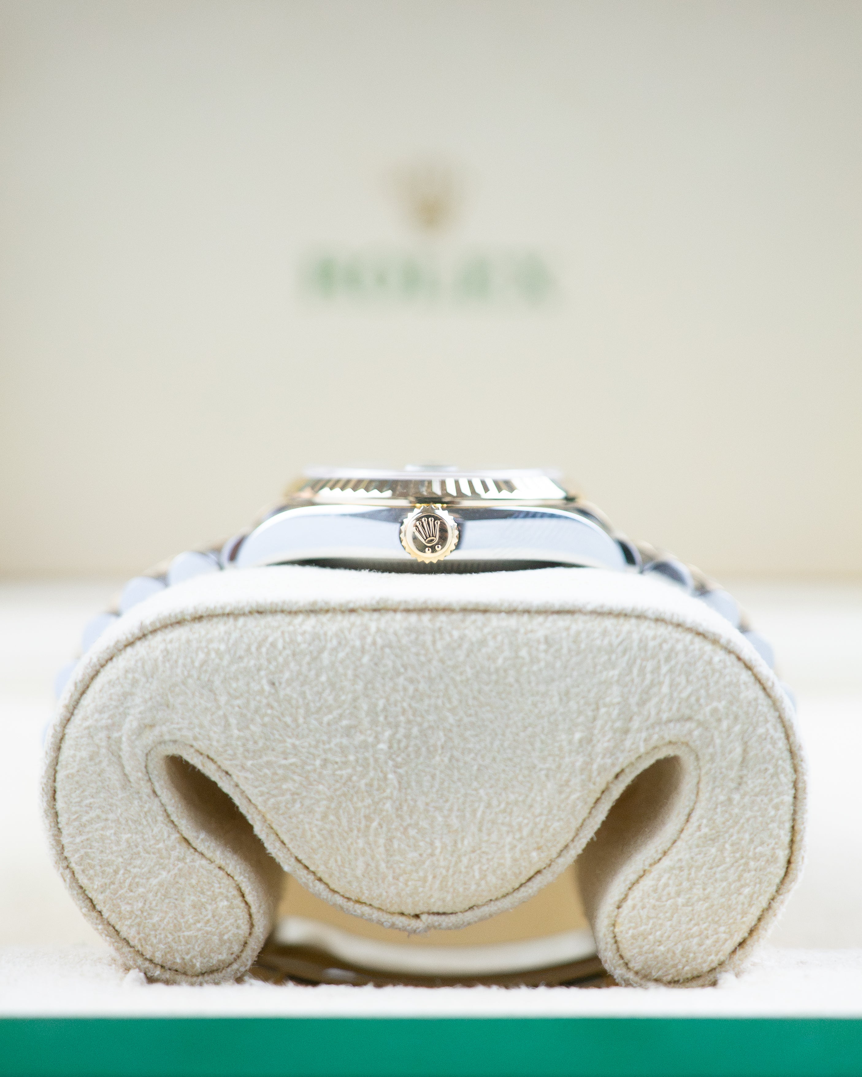 Rolex Ladies Datejust Two Tone Olive Green Diamond Dial