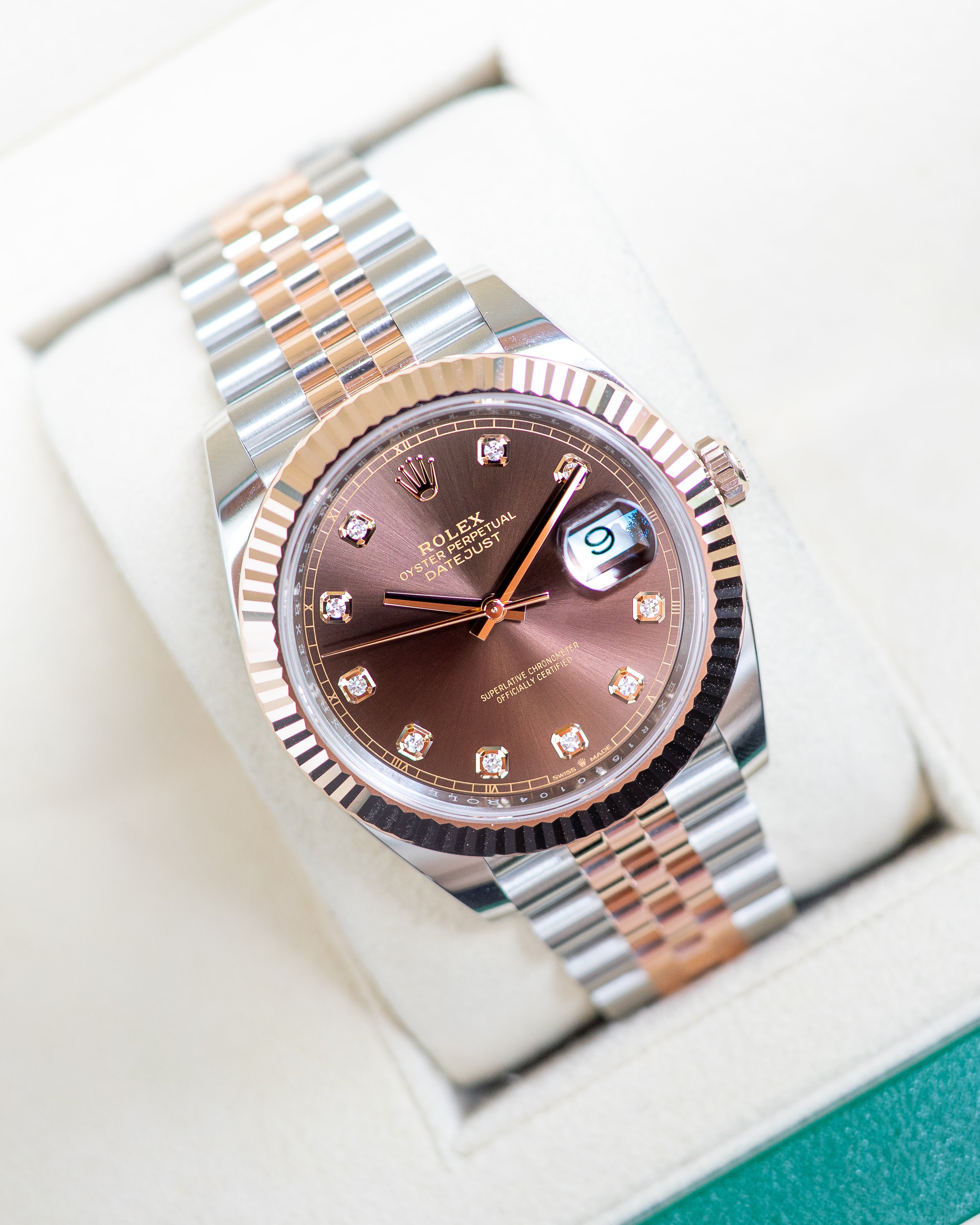 Rolex DateJust Two-Tone Rose Gold Chocolate Diamond Dial