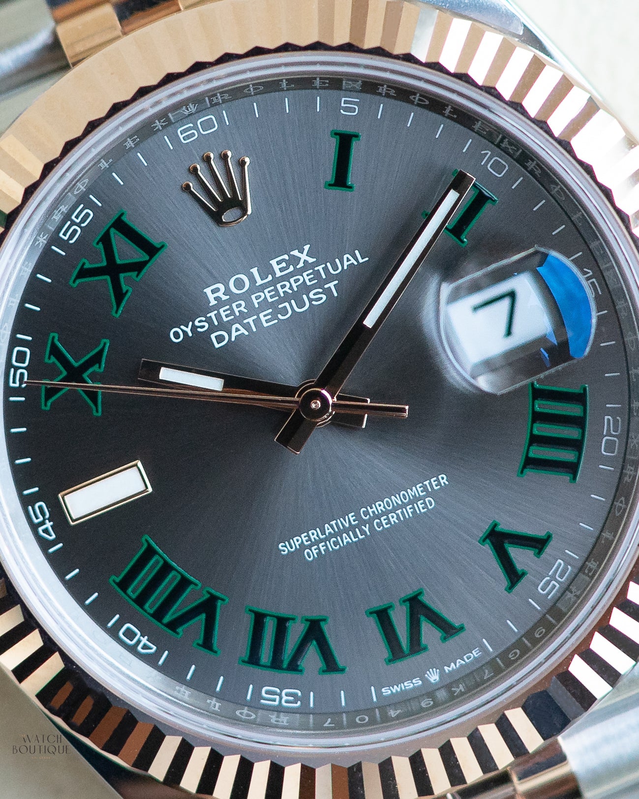 Rolex Datejust Two Tone Wimbledon Dial Rose Gold